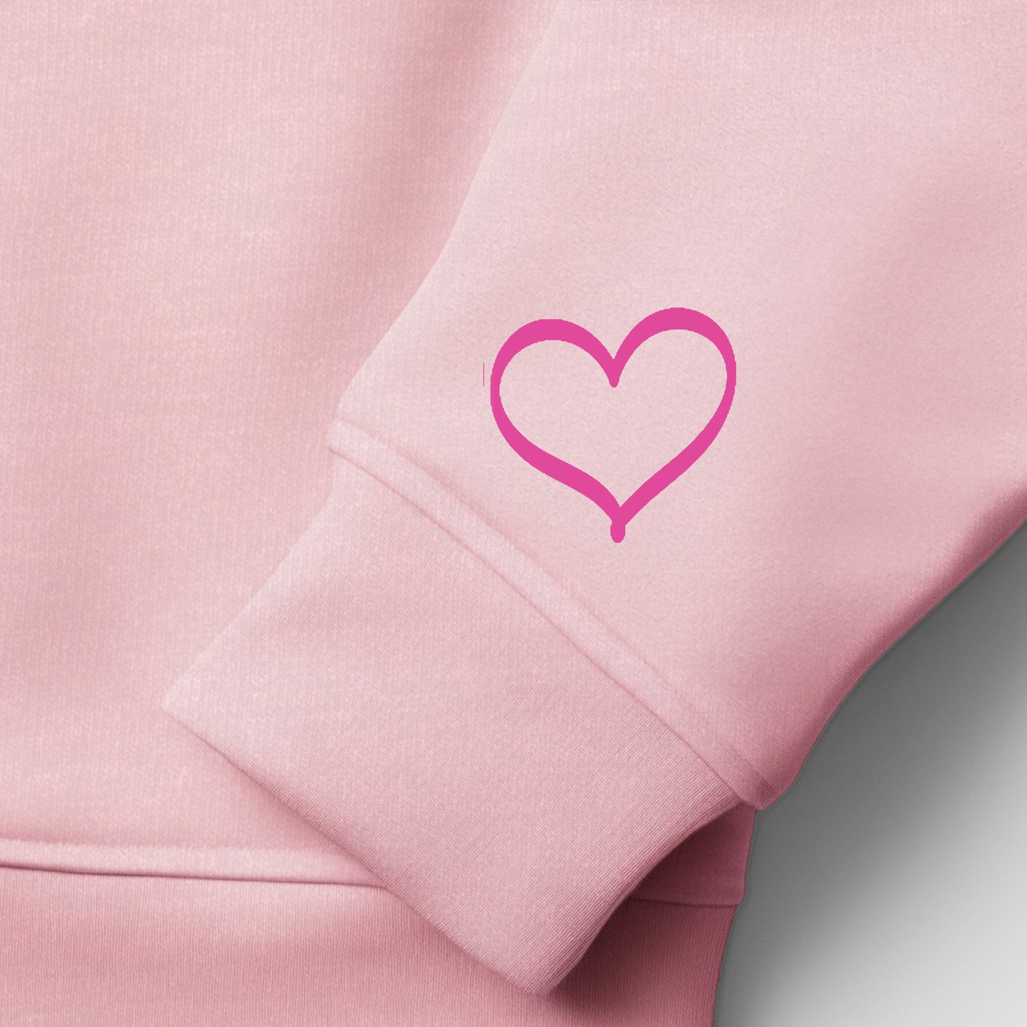 Open Heart *Set of 2* (Pocket/Sleeve)- Single Color (bright pink)- 2" wide Plastisol Screen Print Transfer