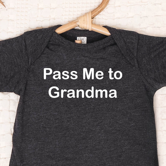 Pass Me to Grandma Block (infant)- Single Color (white)- 5” wide Screen Print Transfer