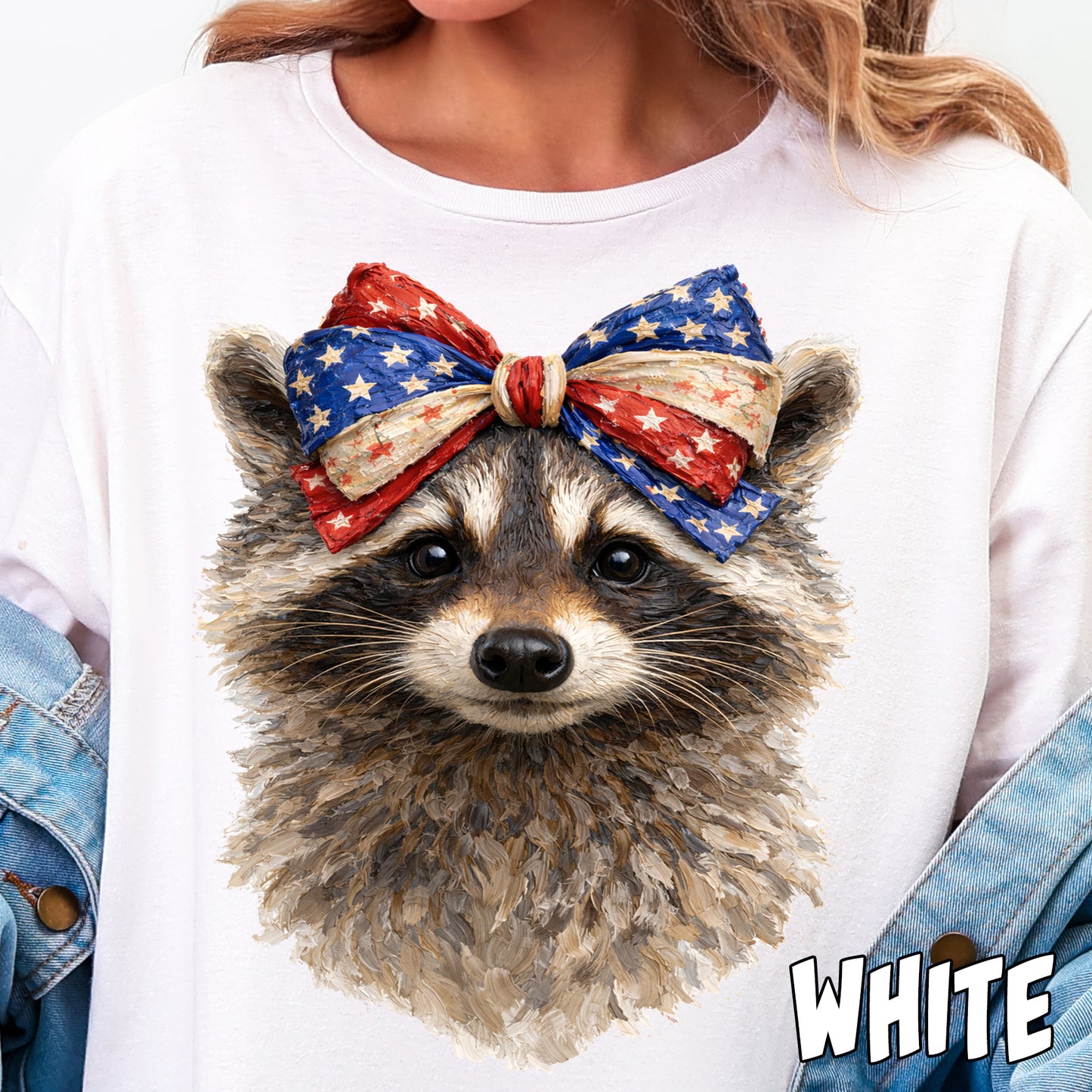 Patriotic Raccoon- Full Color DTF Transfer