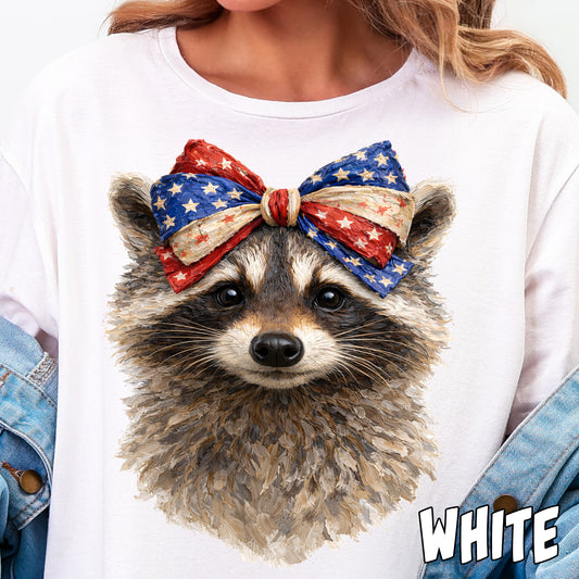 Patriotic Raccoon- Full Color DTF Transfer