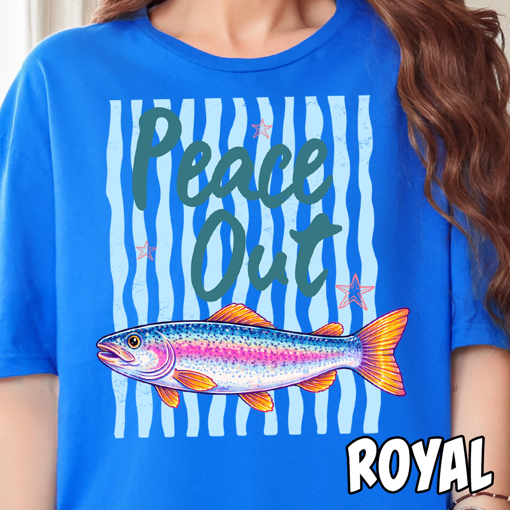 Peace Out Trout- Full Color DTF Transfer