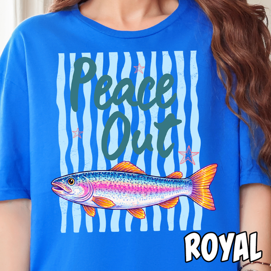 Peace Out Trout- Full Color DTF Transfer