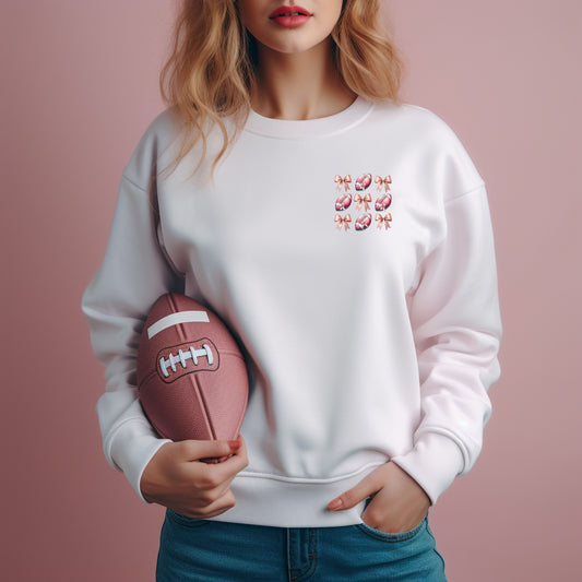 Pink Out Football Coquette (pocket)- 3" wide DTF Transfer