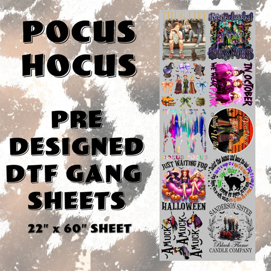 Pocus Hocus- Pre Designed DTF Gang Sheet- 22" x 60"