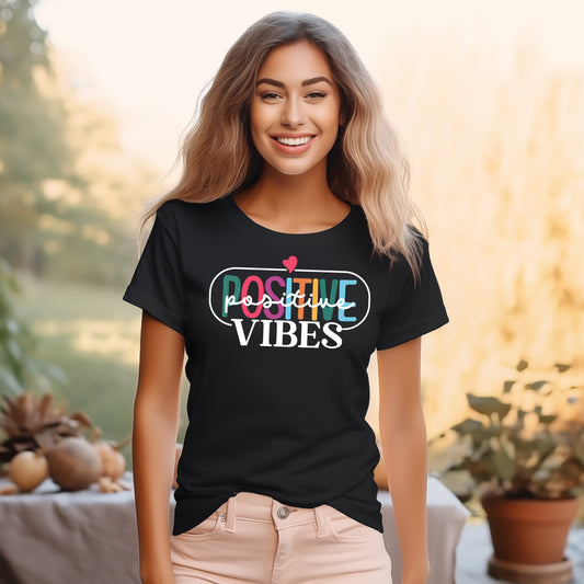 Positive Vibes *full color matte clear film*- 11.5" wide Plastisol Screen Print Transfer