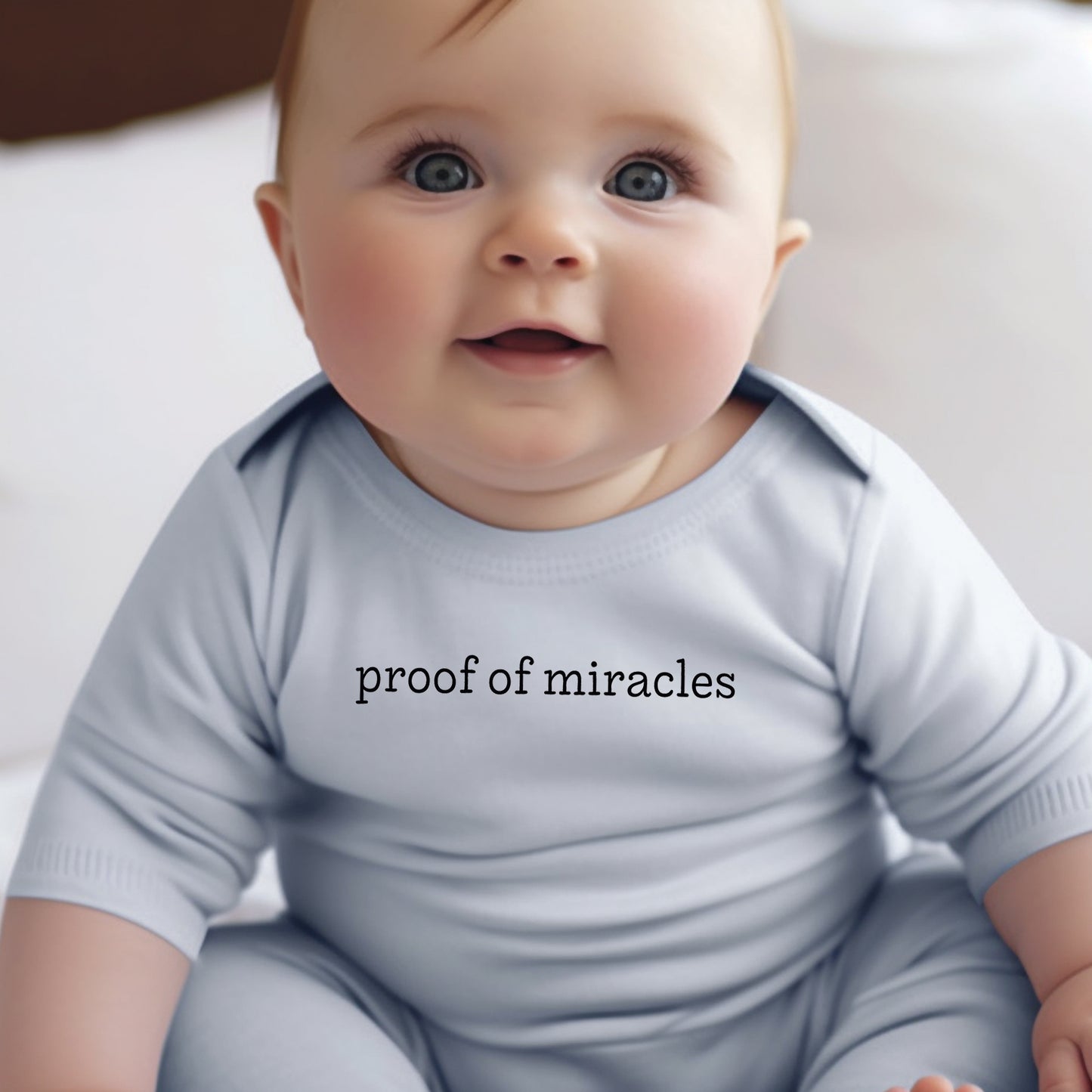 Proof of Miracles (Infant)- Single Color (black)- 4.5" wide Plastisol Screen Print Transfer