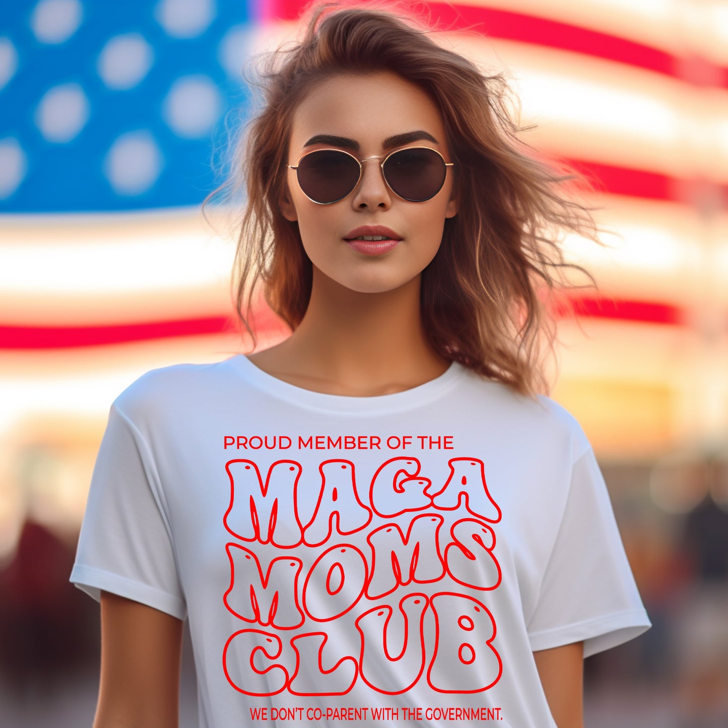 Proud Member of the MAGA Moms Club, We Don't Co-Parent with the Government- Single Color (red)- 11.5" wide Plastisol Screen Print Transfer