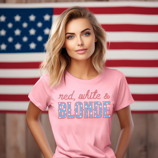 Red, White & Blonde- 11" wide DTF Transfer