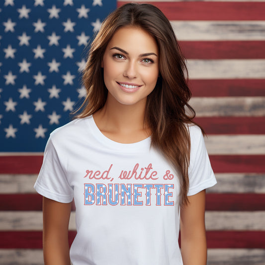 Red, White & Brunette- 11" wide DTF Transfer