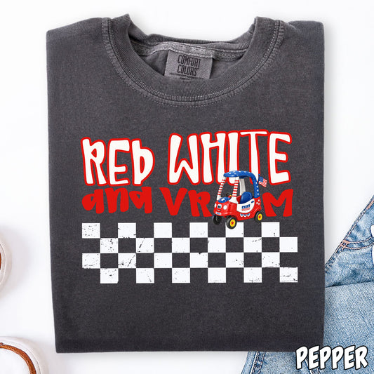 Red, White and Vroom- Full Color DTF Transfer