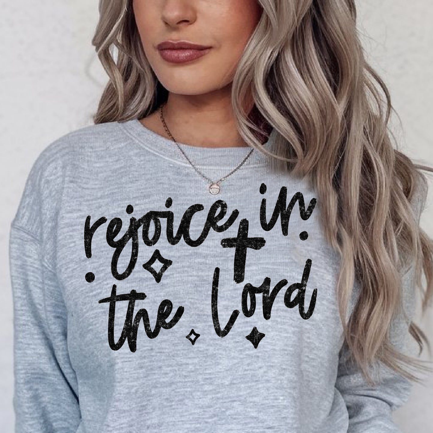 Rejoice in the Lord- Single Color (black)- 11.5” wide Single Color Transfer