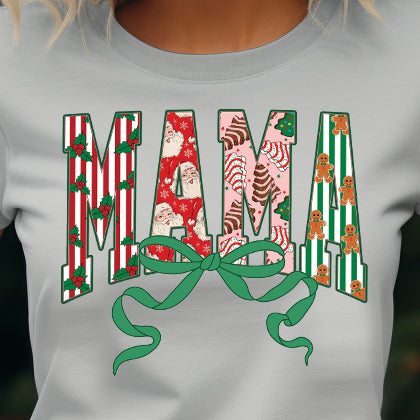 Vintage Christmas Mama- 11" wide DTF Transfer