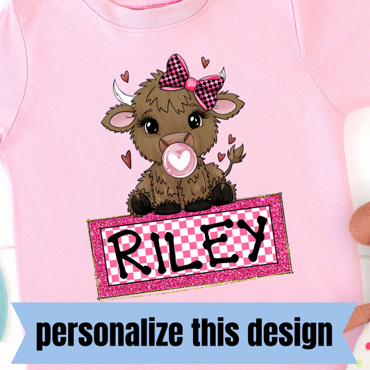 **PERSONALIZED CUSTOM** Girl Bubble Bunny-Full Color DTF Transfer