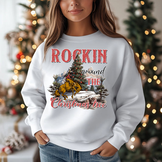 Rockin' Around the Christmas Tree- 11" wide DTF Transfer