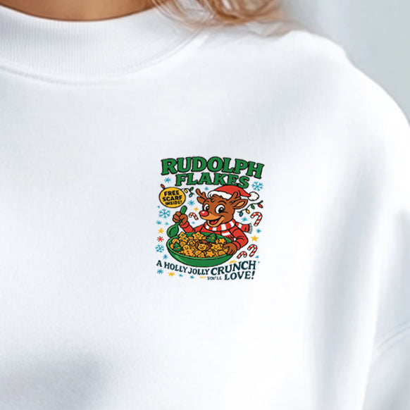 Rudolph Flakes (pocket/hat)- 3.2" wide DTF Transfer