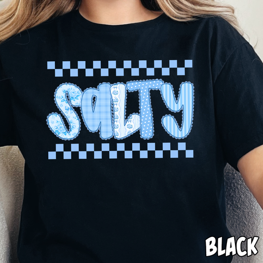 Salty Blue Embroidery-Full Color DTF Transfer