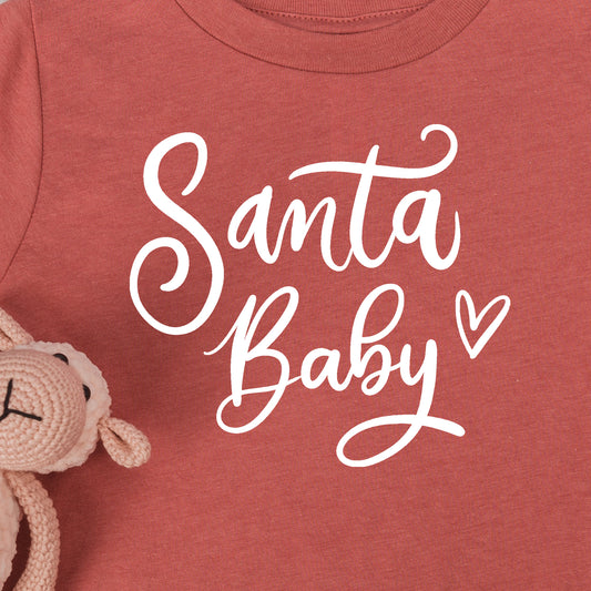Santa Baby (infant)-Single Color (white)- 4.25” wide Single Color Transfer