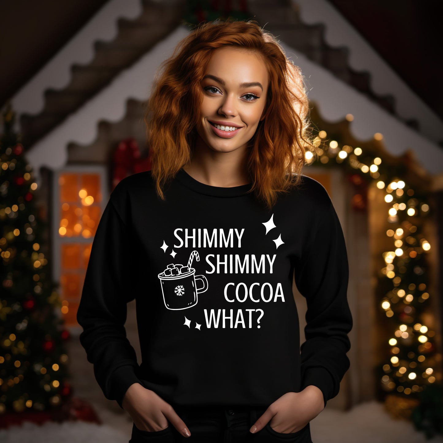 Shimmy Shimmy Cocoa What?- Single Color (white)- 11.5" wide Screen Print Transfer