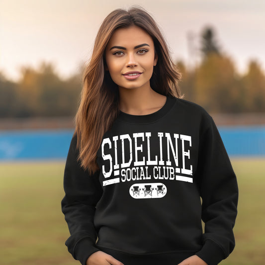 Sideline Social Club- Single Color (white)- 11.5" wide Screen Print Transfer