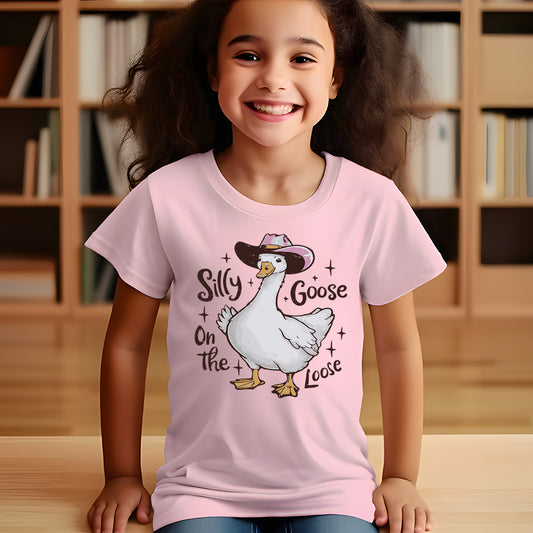 Silly Goose on the Loose (toddler) *full color matte clear film*- 7" wide Plastisol Screen Print Transfer