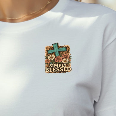 Simply Blessed (pocket)- 3.1” wide DTF Transfer