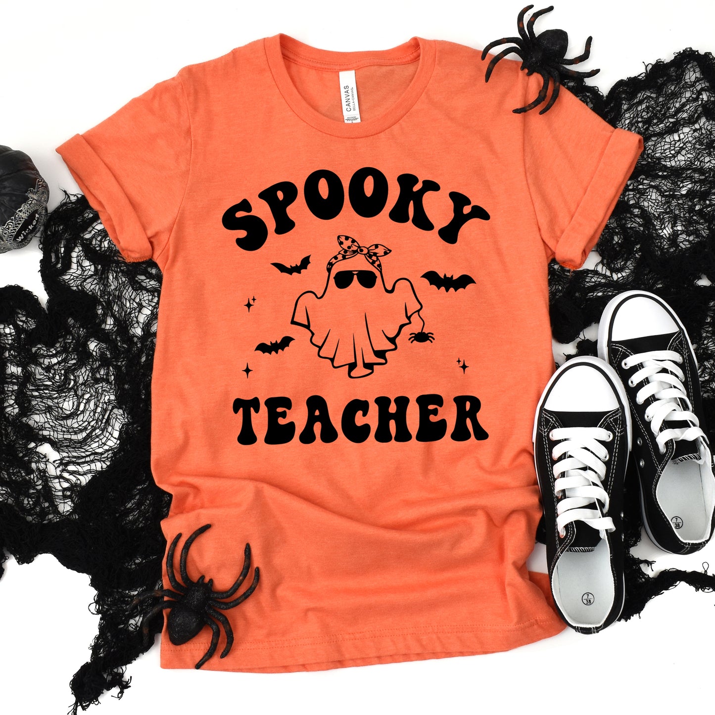 Spooky Teacher- Single Color (black)- 11" wide Plastisol Screen Print Transfer