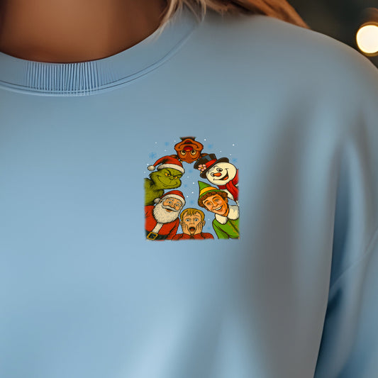 Christmas Movie Friends (pocket)- 3.2" wide DTF Transfer