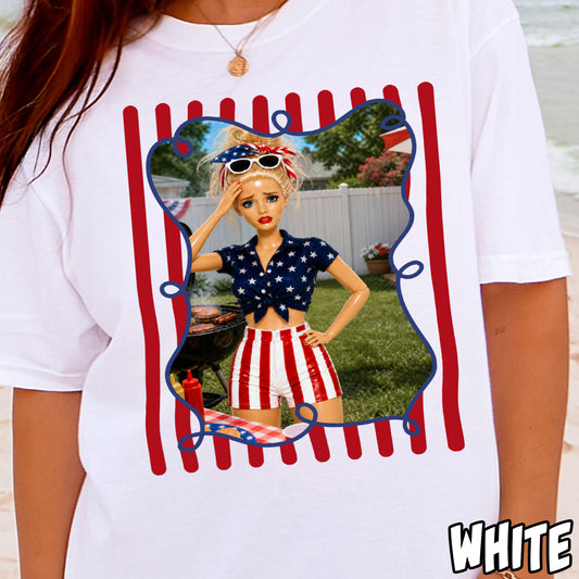 Stressed Doll 4th of July- Full Color DTF Transfer