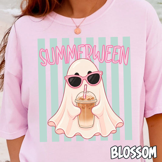 Summerween Coffee Ghost- Full Color DTF Transfer