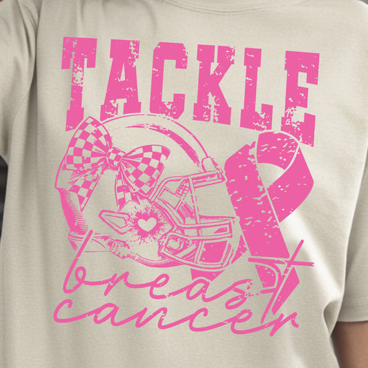 Tackle Breast Cancer- Single Color (pink)- 11.5” wide Single Color Transfer