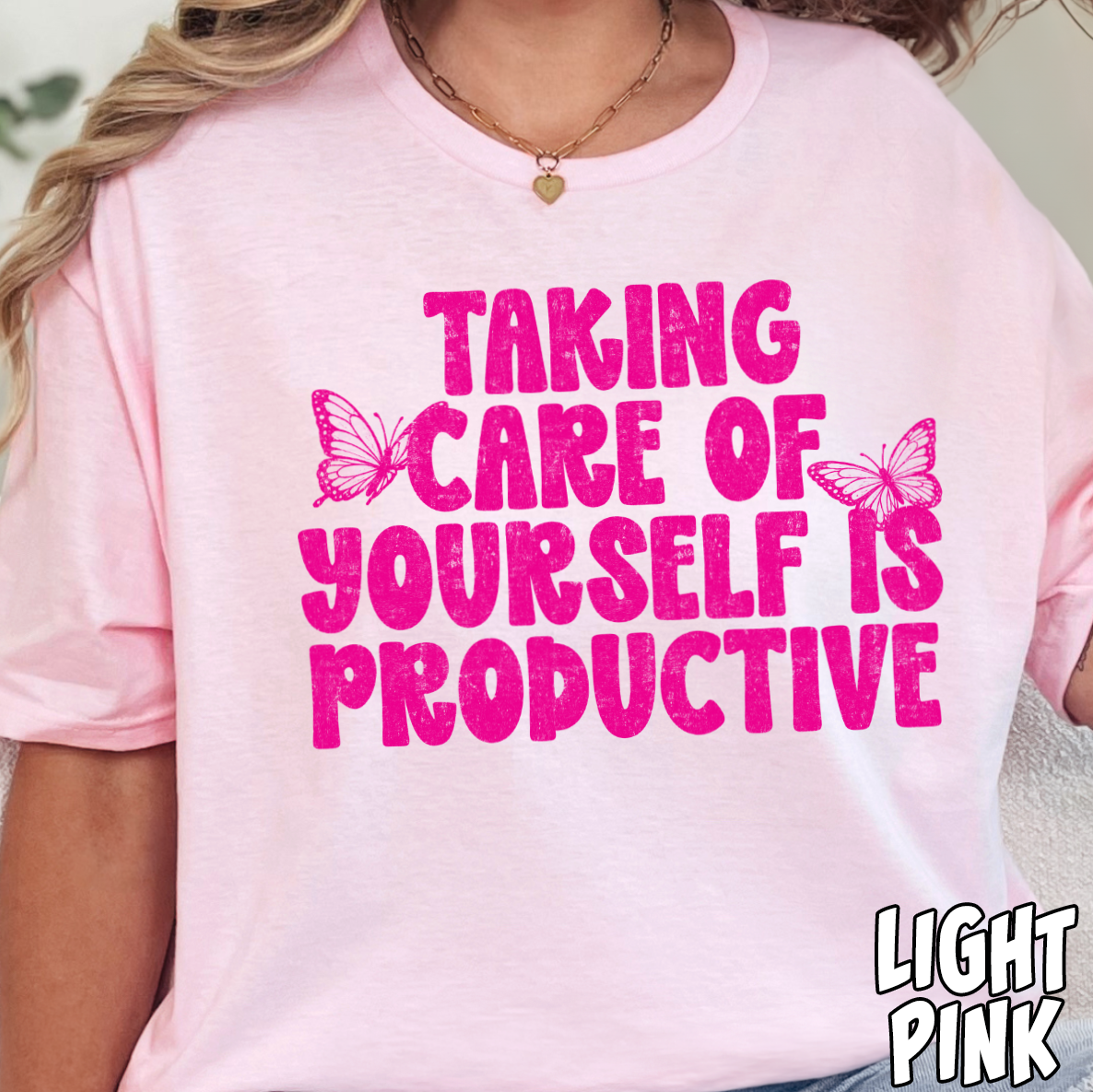 Taking Care of Yourself is Productive- Single Color DTF Transfer
