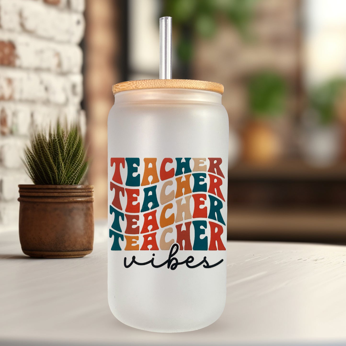 Teacher Teacher Teacher Vibes UV DTF- 16oz Cup Decal