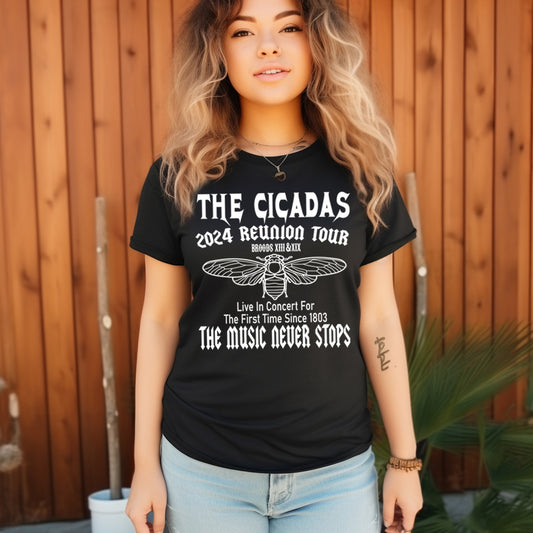 The Cicadas 2024 Reunion Tour- Single Color (white)- 11.5" wide Plastisol Screen Print Transfer
