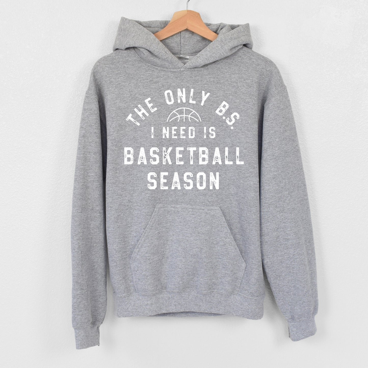 The Only B.S. I Need is Basketball Season - Single Color (white)- 11.5" wide Plastisol Screen Print Transfer