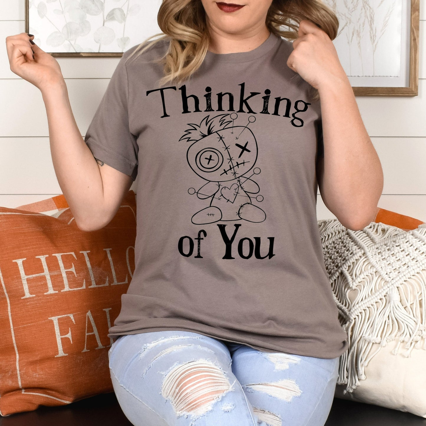 Thinking of You- Single Color (black)- 11.5" wide Plastisol Screen Print Transfer