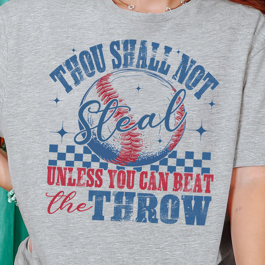 Thou Shall Not Steal Tee - Sport Grey