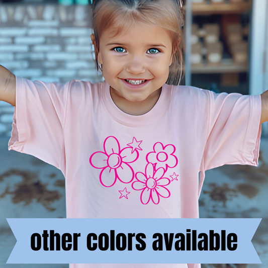 Cute Flowers- Single Color DTF Transfer