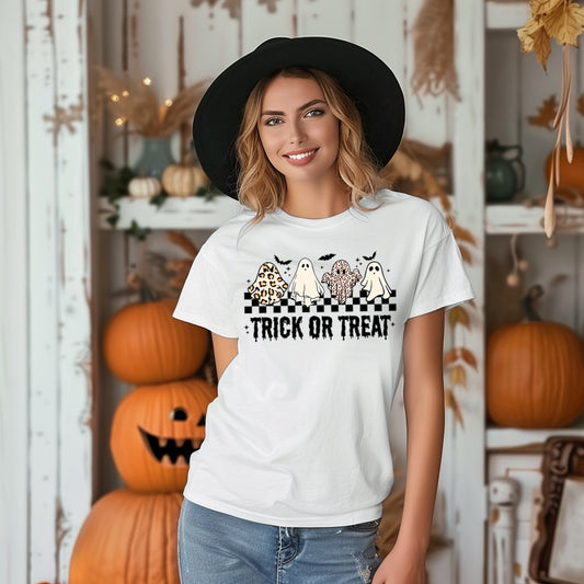 Trick or Treat Girly Ghosts *full color matte clear film*- 11.5" wide Plastisol Screen Print Transfer