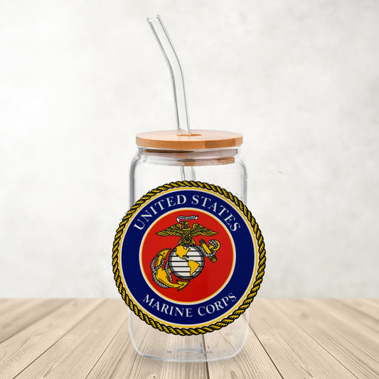 United States Marine Corps UV DTF- 16oz Cup Decal