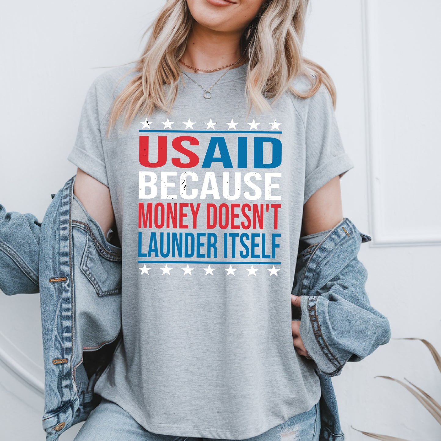 USAID Because Money Doesn't Launder Itself- 11" wide DTF Transfer