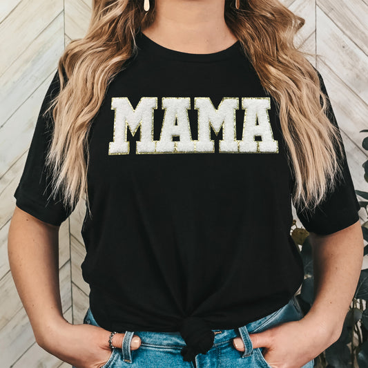 Varsity Mama (white)- 11" wide Chenille Patch