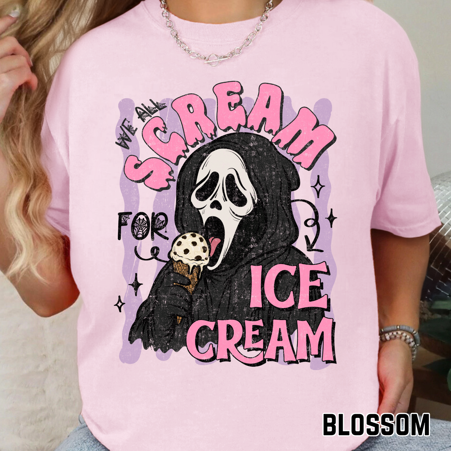 We All Scream for Ice Cream with Stripes - Full Color DTF Transfer - 0668