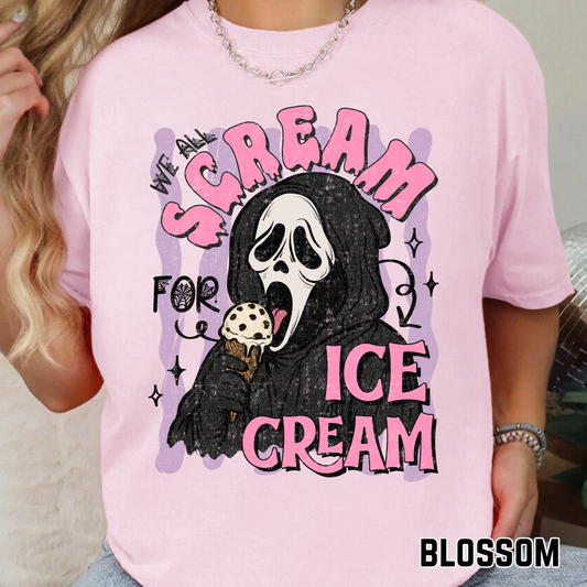 We All Scream for Ice Cream with Stripes - Full Color DTF Transfer - 0668