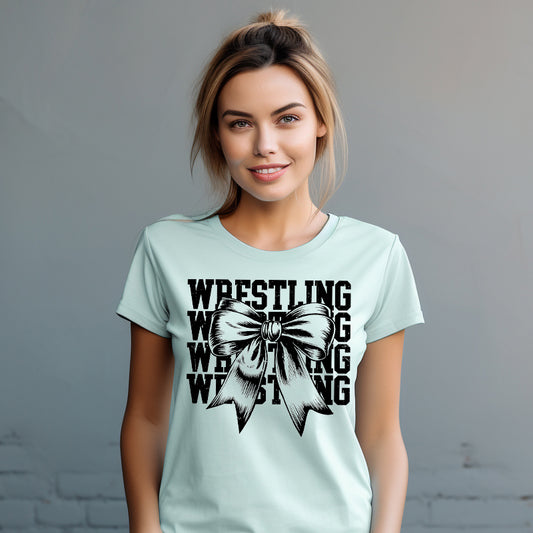 Wrestling Coquette- Single Color (black)- 11.5" wide Plastisol Screen Print Transfer