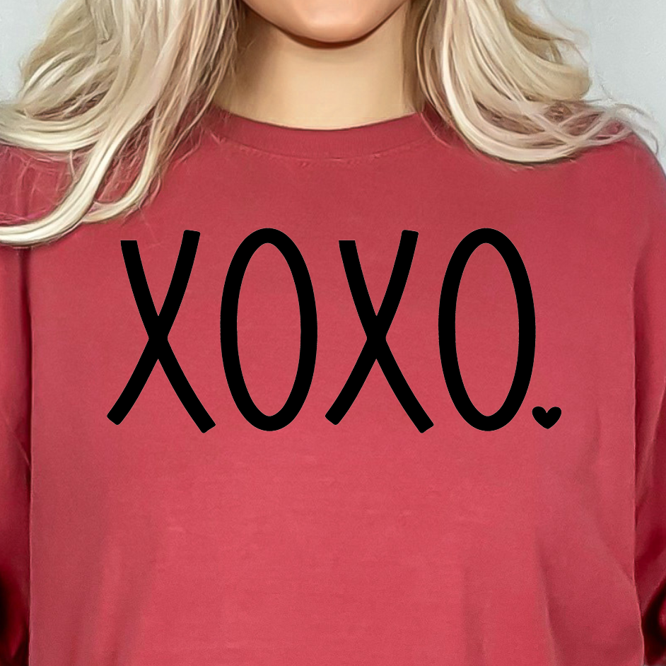 XOXO- Single Color (black)- 11.5” wide Screen Print Transfer
