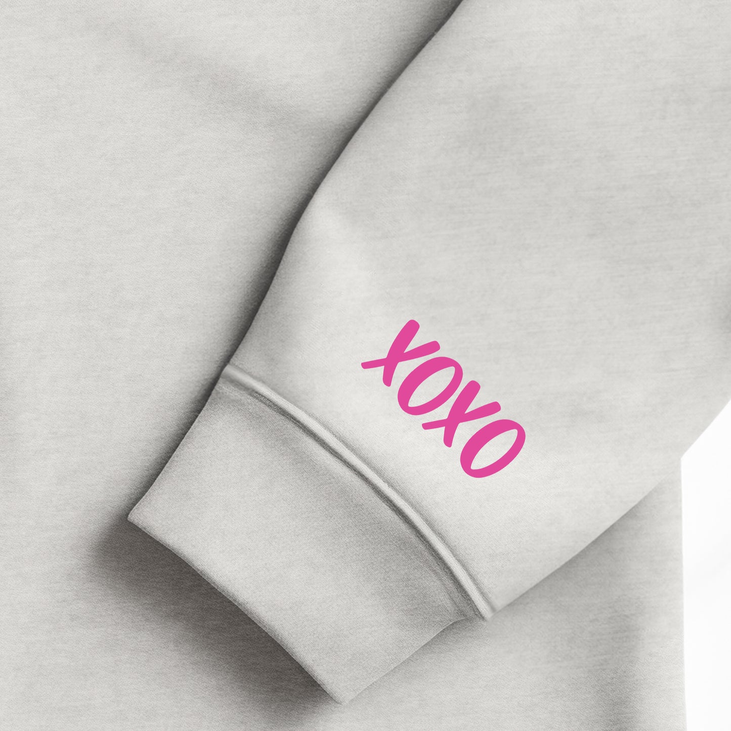XOXO (Pocket/Sleeve)- Single Color (bright pink)- 2" wide Plastisol Screen Print Transfer