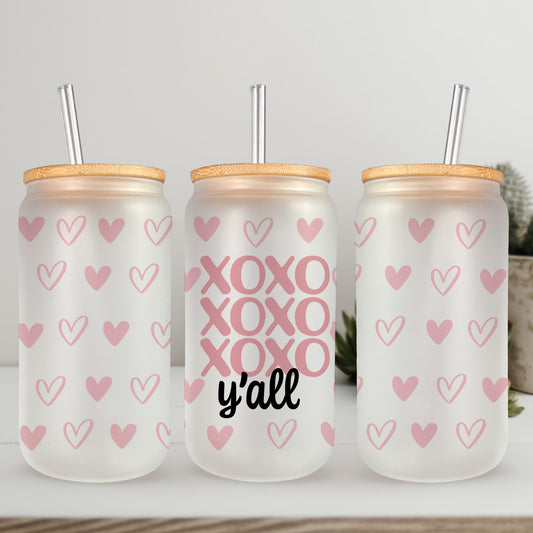 XOXO Y'all UV DTF- 16oz Cup Wrap