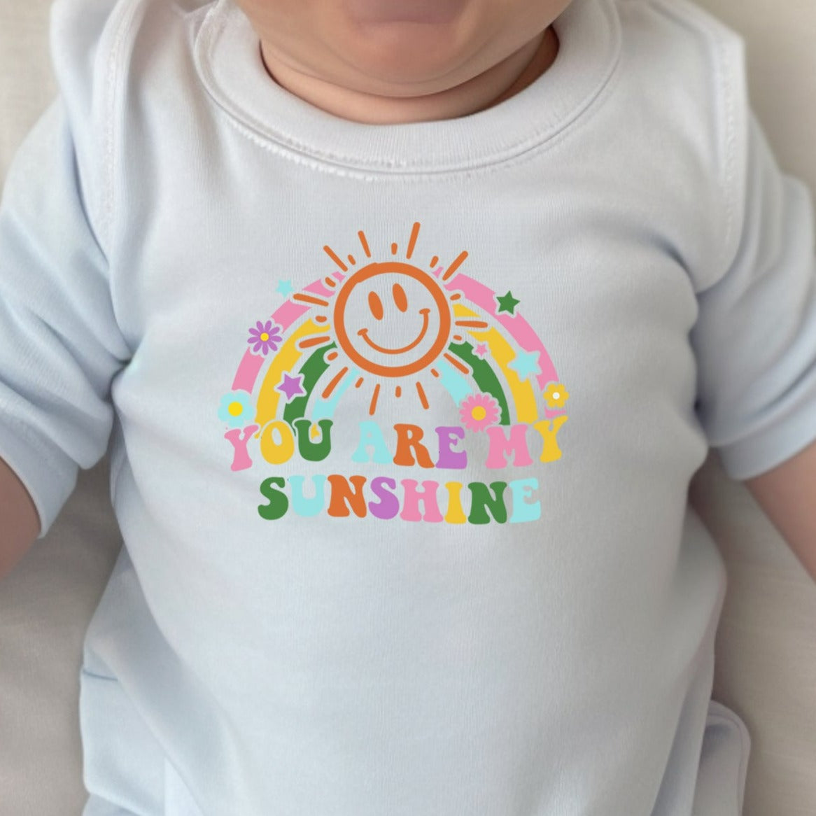 You Are My Sunshine (infant) *full color matte clear film*- 4.5" wide Plastisol Screen Print Transfer