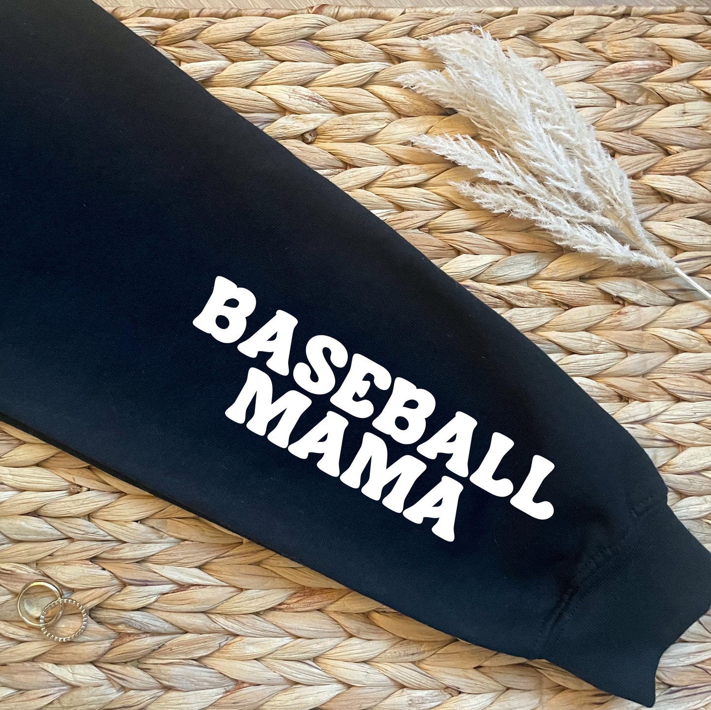 Baseball Mama (Pocket/Sleeve)- Single Color (white)- 4.25" wide Screen Print Transfer