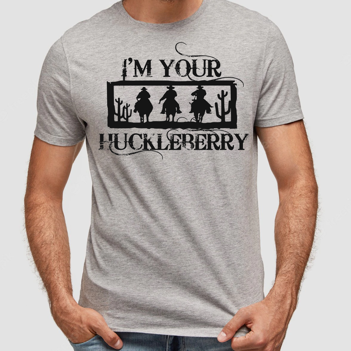 l'm Your Huckleberry- Single Color (black)- 11.5" wide Plastisol Screen Print Transfer